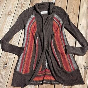 AVENTURA Cardigan Sweater - striped, open front, stretch, lightweight